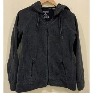 Calvin Klein Performance Jacket Activewear Zip Front Hooded Gray Size Medium